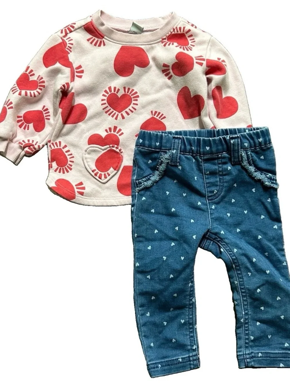 Baby Girl Clothing Matching Set Life Is Good Pants Bodysuits Size 6-9 Months